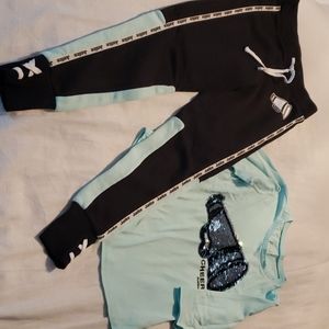 Justice shirt and matching sweatpant. Size 6/7